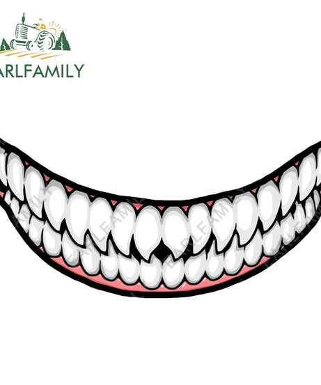 EARLFAMILY 13cm For Scary Devil Tooth Helmet Car Stickers RV JDM Motorcycle Decal Waterproof Camper Van Funny Car Accessories