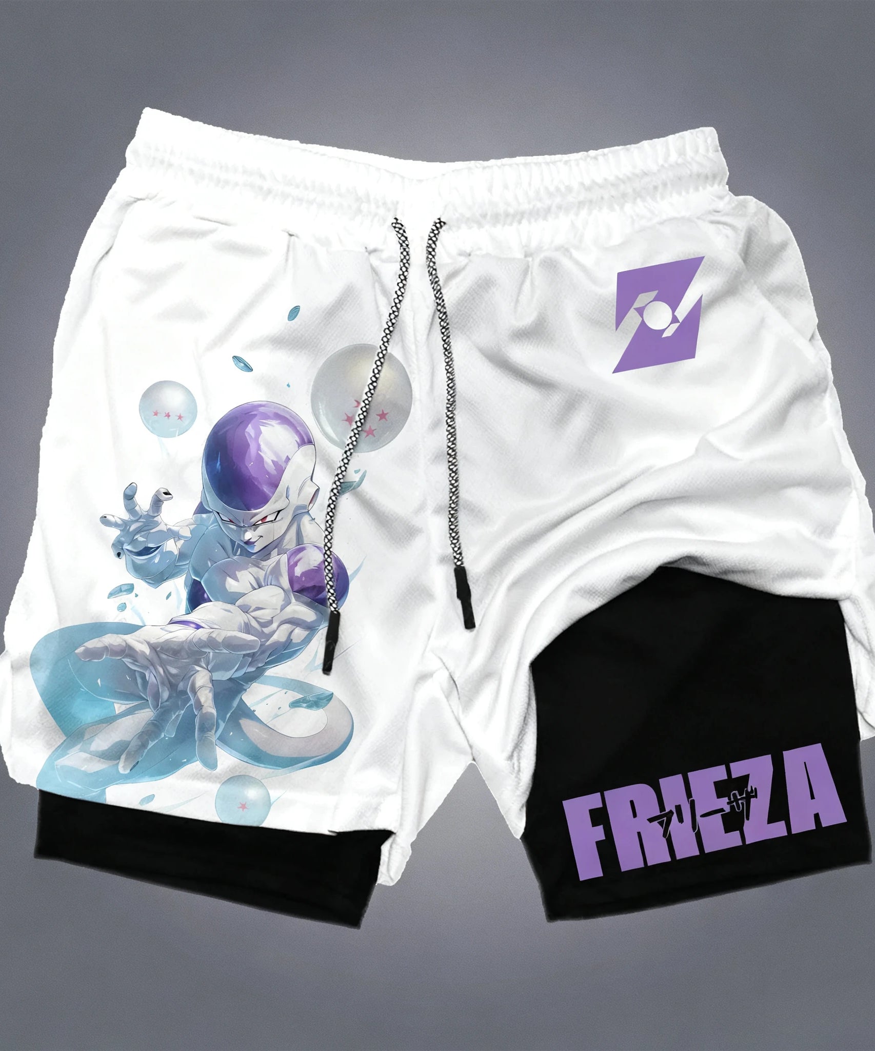 Dragon Ball Anime Joint Sports Double Layer Shorts Men's Summer New Fitness Swimming Sweat Absorbing Quick Drying 2-in-1 Shorts