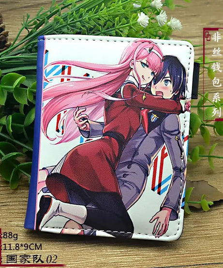 Darling in the FRANXX Cute Anime Purse with Coin Pocket Colorful Printing Short PU Wallet