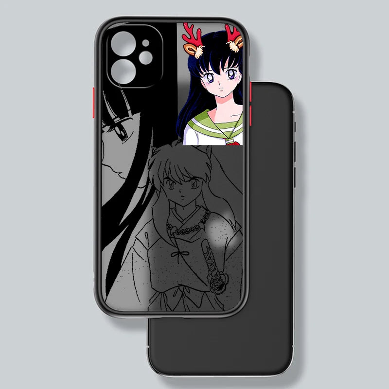 Inuyasha Anime Movie Comic Frosted Translucent For Apple iPhone 16 15 14 13 12 11 XS XR X Pro Max Plus Mini Cover Phone Case