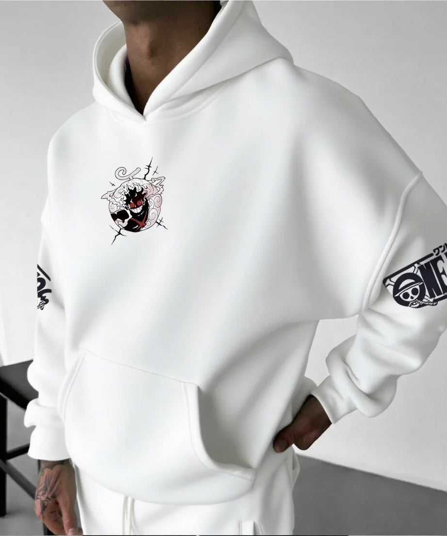 Anime Hoodie Men Women One Piece Luffy Gear 5 Nika Streetwear Casual Pullover Sweatshirt Autumn Winter Cosplay Long Sleeve Tops