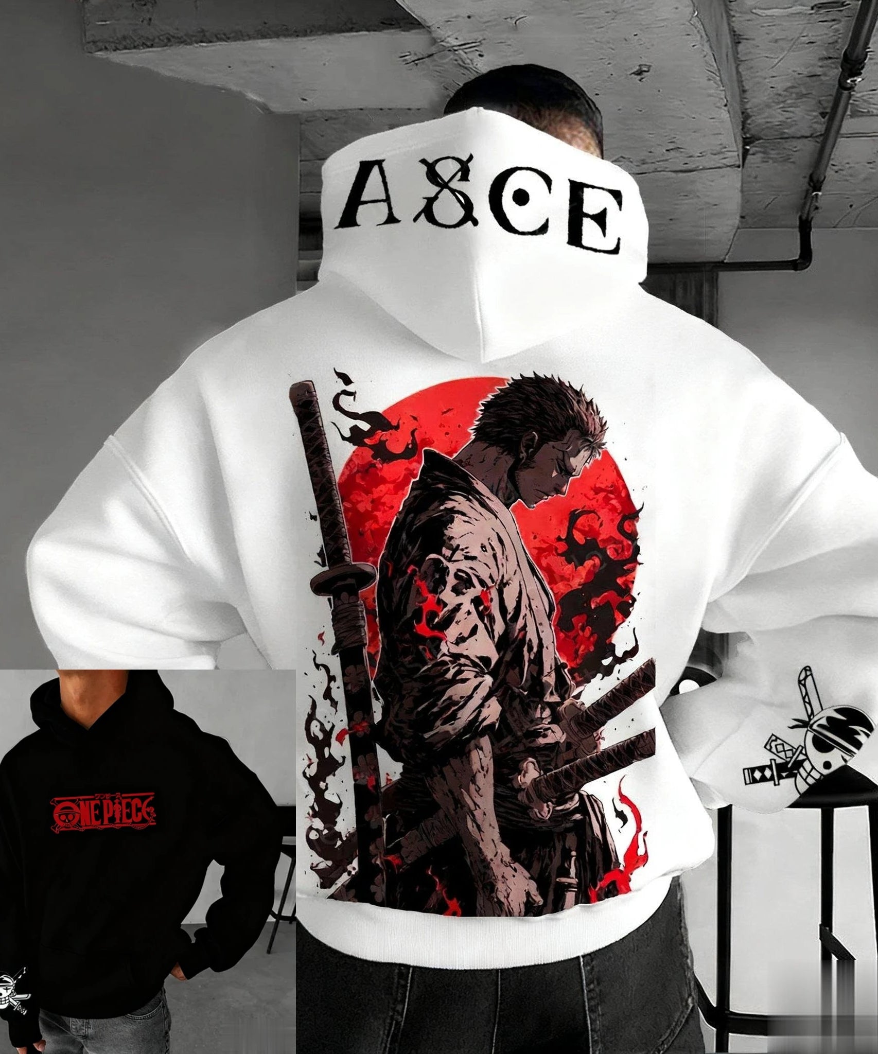 Anime One Piece Zoro Print Hoodie Men Women New Spring Autumn Casual Streetwear Cosplay Jacket Pullover Sweatshirt Fashion Tops