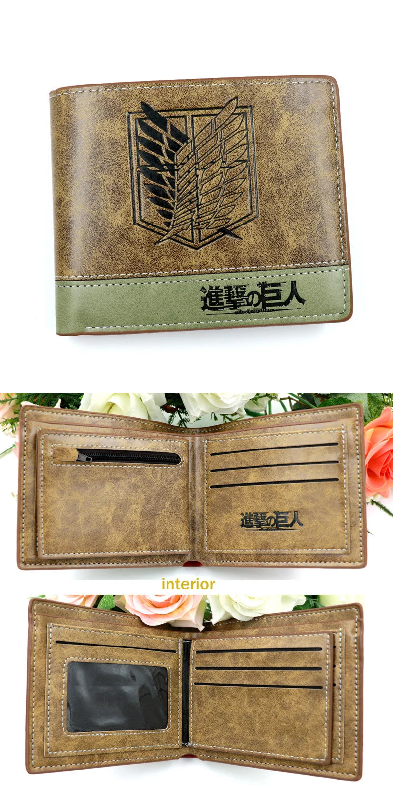 Attack on Titan Short Men Wallet Levi Survey Corps Men's Women's Coin Purse Scout Regiment Money Bag