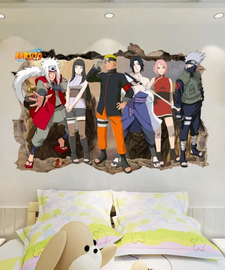 Naruto Wall Stickers, Personalized 3D Three-dimensional Adhesive Wall Stickers, Waterproof Glass Stickers, Decorative Paintings