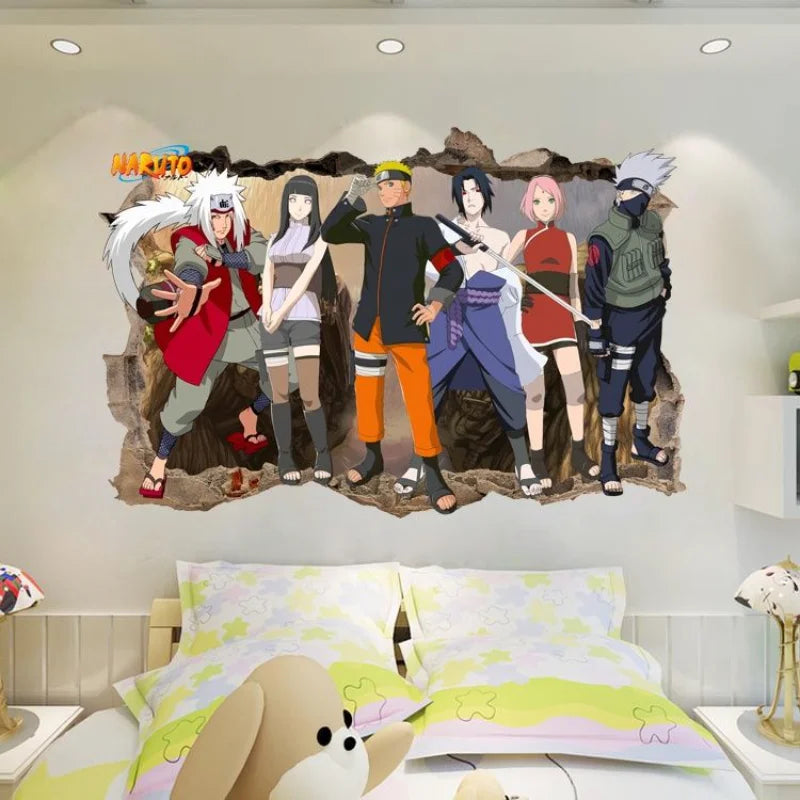 Naruto Wall Stickers, Personalized 3D Three-dimensional Adhesive Wall Stickers, Waterproof Glass Stickers, Decorative Paintings