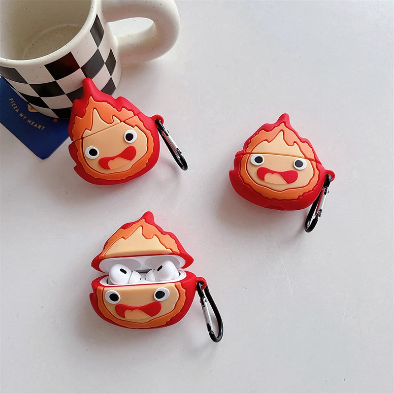 Protective Case for Airpods 4 3 2 Cover for Apple AirPods Pro2 Pro 2nd Generation Shell Game Console Anime Robot Fire