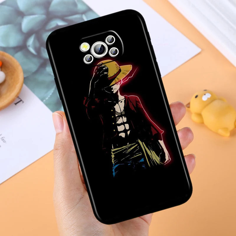 One Piece Luffy Case for Xiaomi Mi Poco F5 F4 F3 F2 X5 X4 X3 M6 M5 M5S M4 M3 C40 Pro GT NFC 5G