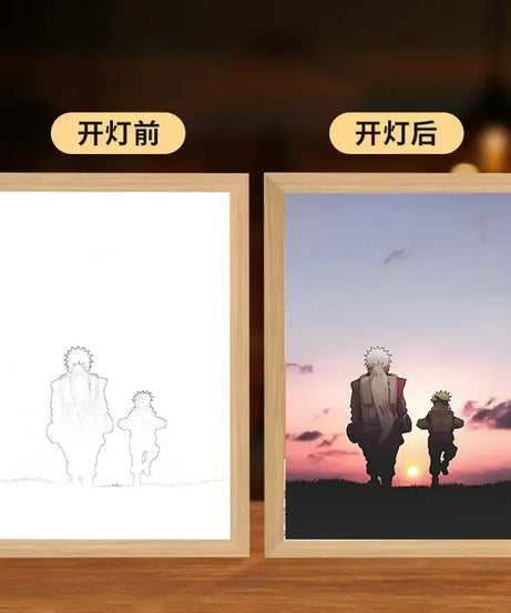 Naruto light painting Kakashi Sasuke Uchiha Madara anime bed head light bedroom creative personality night light holiday gift