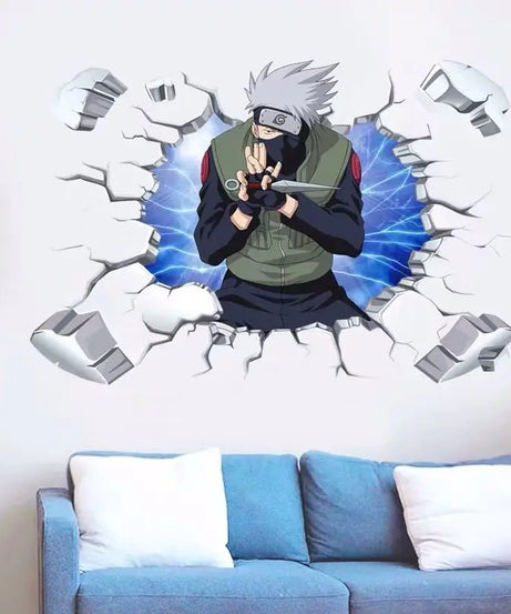 Naruto 3D Stereoscopic Wall Sticker Personality Naruto Student Dormitory Poster Wallpaper Self Adhesive Interior Decoration
