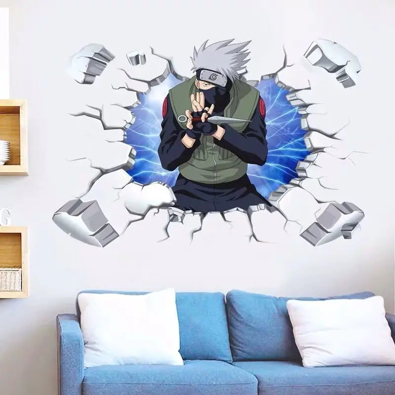 Naruto 3D Stereoscopic Wall Sticker Personality Naruto Student Dormitory Poster Wallpaper Self Adhesive Interior Decoration