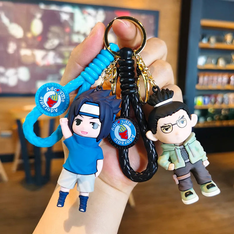 New Cute Japanese Anime Character Naruto 3D Keychain Couple Backpack Car Key Pendant Party Decoration Children's Gift