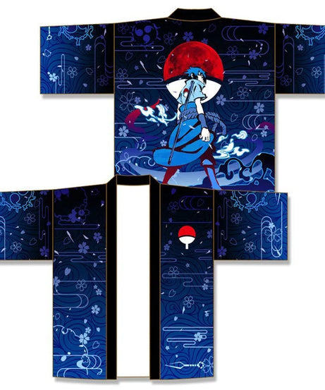 Uchiha Itachi shirt  Kimono Cardigan Print Crow Loose Blouse Shirt Haori Obi Asian Clothes Harajuku Streetwear