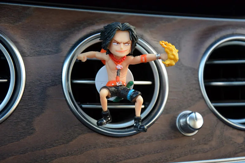 One Piece Car Air Outlet Perfume Clip Model Ornaments Luffy Captain Zoro Action Figures Auto Air Conditioning Port Decor