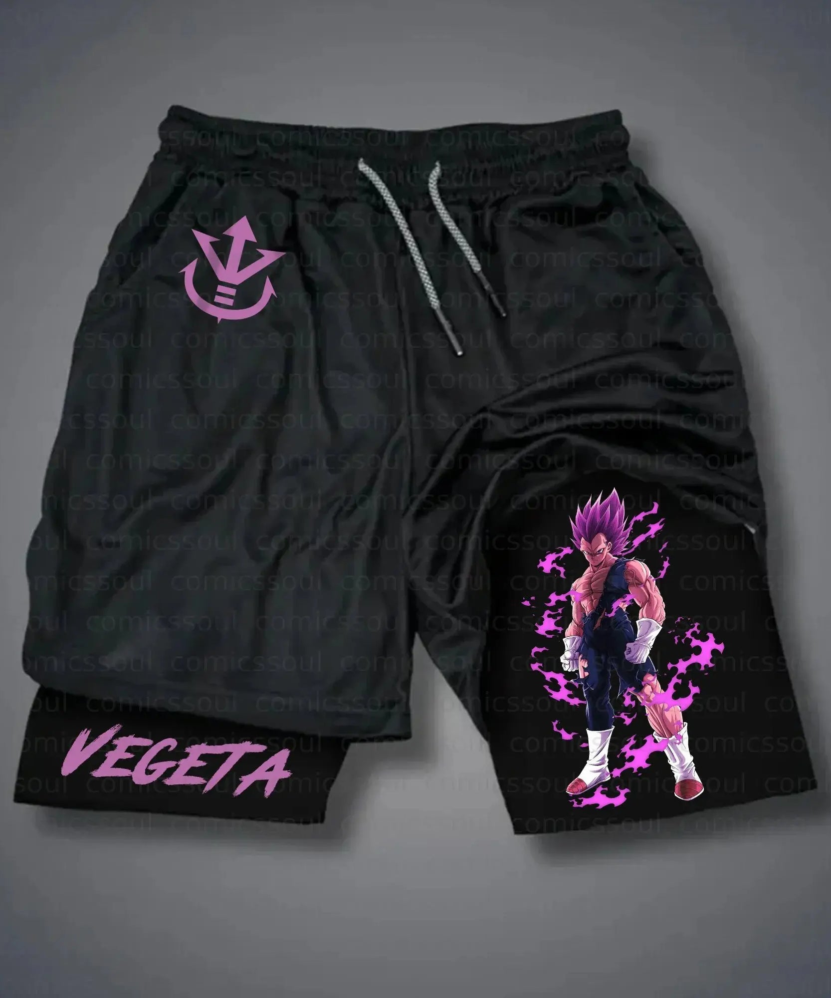 Dragon Ball Anime Men's Shorts Sportswear Quick Dry Gym Pants Double-layer 2 in 1 Shorts Y2k Summer Breathable Streetwear