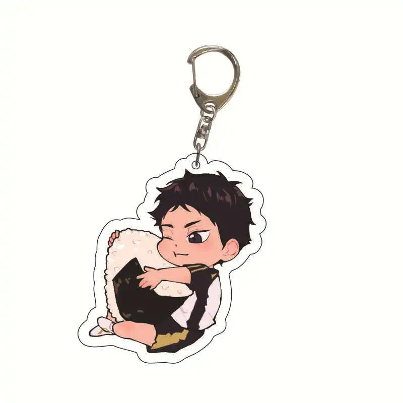 Acrylic Haikyuu Hinata Shoyo Tobio Kageyama Anime Keychain Jewelry Campus Related Products Cultural Friends Gift Bag Charms New