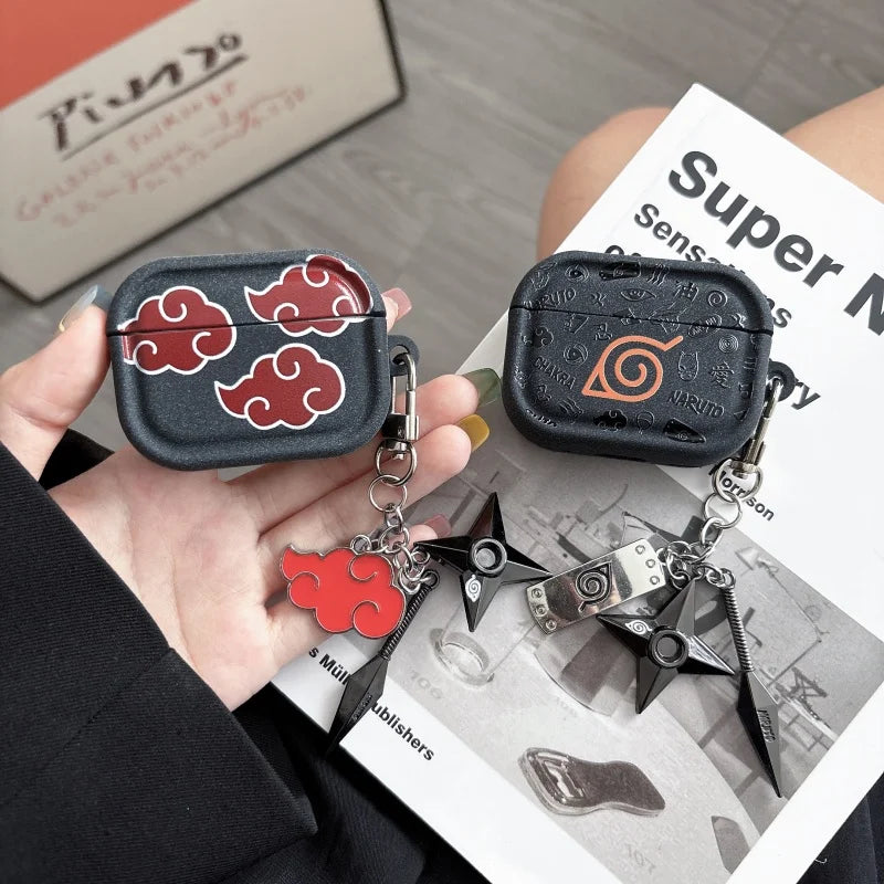 Anime Naruto Akatsuki AirPods Case with Shuriken Pendant – Soft Cover for AirPods Pro & 1 2 3 4 2
