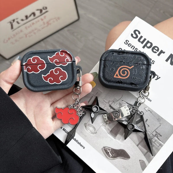 Anime Naruto Akatsuki AirPods Case with Shuriken Pendant – Soft Cover for AirPods Pro & 1 2 3 4