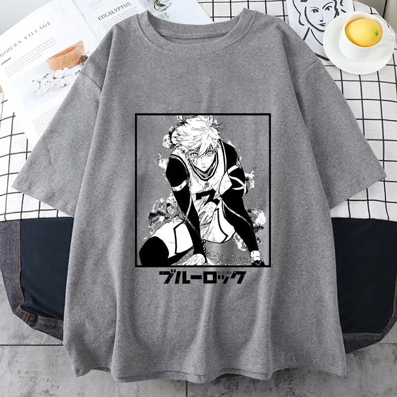 Anime Blue Lock T Shirt Seishiro Nagi Graphic Print Short Sleeve Unisex Streetwear Casual Personality Anime Harajuku Tees Tops