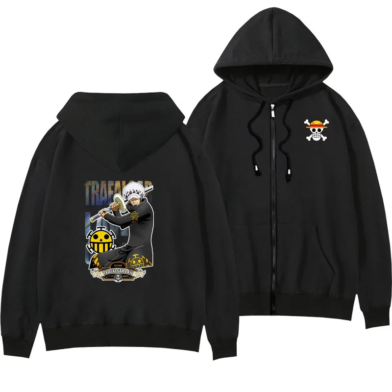 One Piece Anime Women Zip Up Hoodie Jacket Spring Autumn 2New Fashion Mens Sweatshirt Couple Promozed Clothes Coats