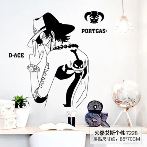 One Piece Anime Luffy Poster Wall Sticker Personality Creative Fashion Boys Dormitory Decoration Wallpaper Self Adhesive