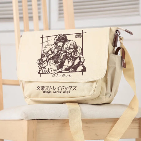 New Anime Peripheral Bungou Stray Dogs Nakahara Chuuya Dazai Osamu Messenger Bag Schoolbag Student Cosplay Oxford Gift