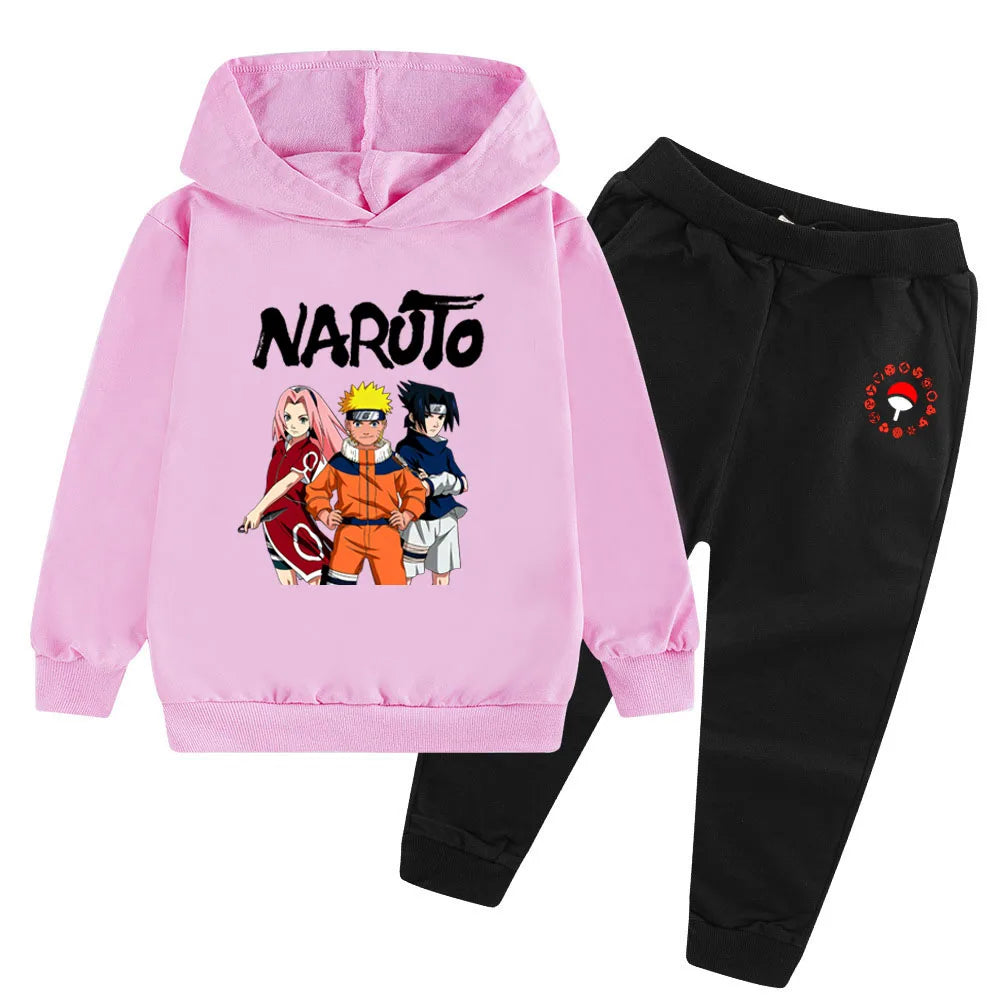 Naruto Shippuden Team 7 Kids Hoodie & Pants Set Autumn Winter Tracksuit 5