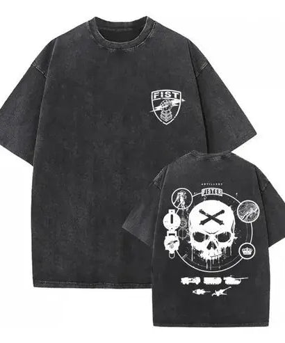 One Piece Skull Short Sleeve Tee Anime Washed Vintage Graphic T-Shirt Man Women Casual Tops Summer Y2k Streetwear