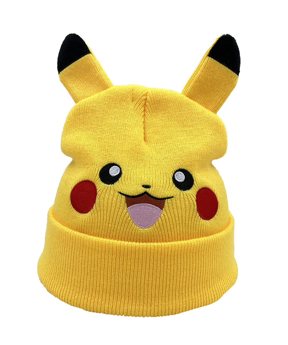 Potdemiel Pikachu Embroidered Knitted Hat WinterCute Ears Funny Hats or Women Men Beanies Knitted Warm Cool Hat
