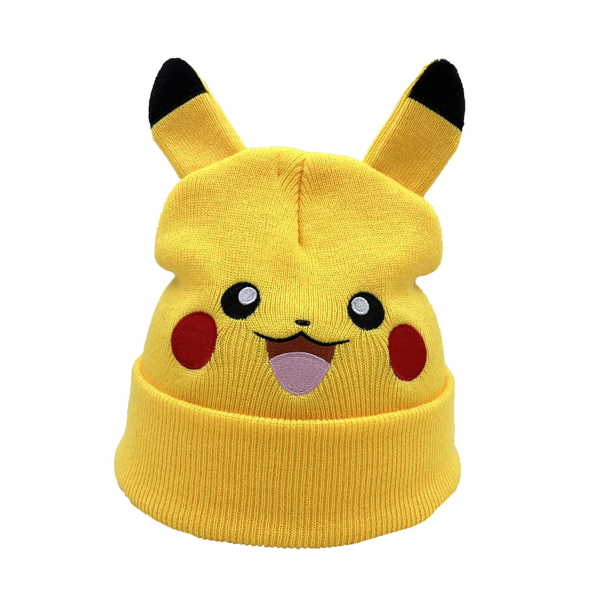 Potdemiel Pikachu Embroidered Knitted Hat WinterCute Ears Funny Hats or Women Men Beanies Knitted Warm Cool Hat