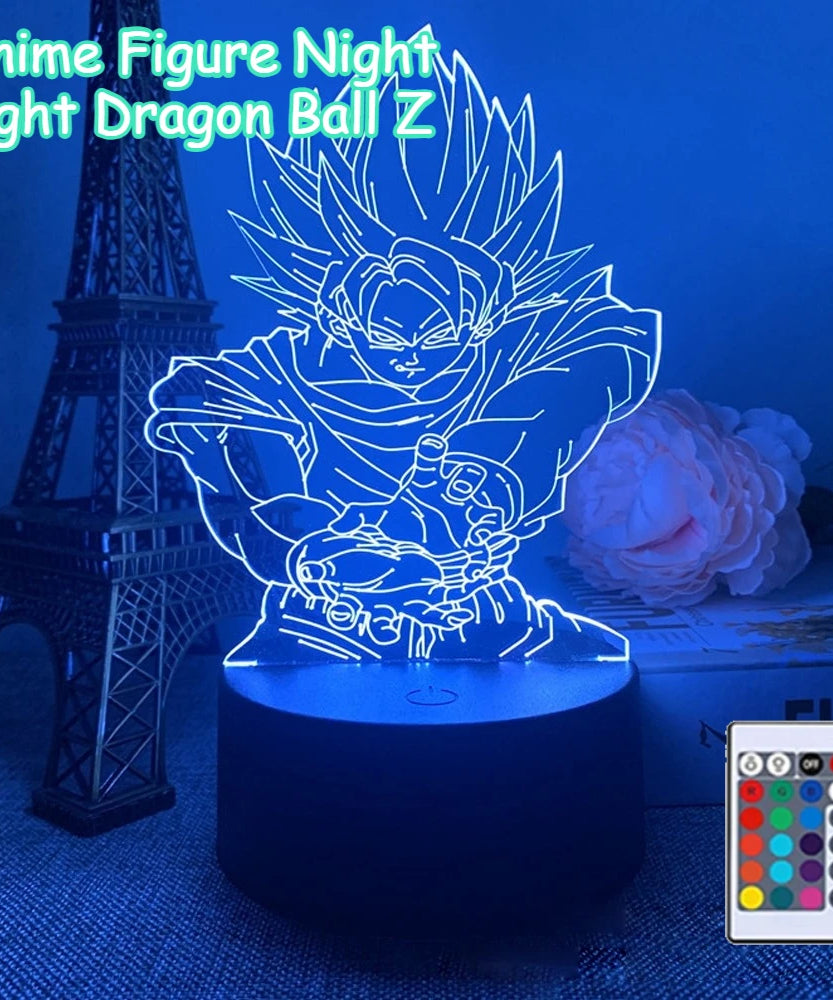 Dragon Ball Z Anime Figures 3D LED Light Childhood Desk Lamp Goku Figure Vegeta Gohan Anime Figures Room Decor Birthday Gift