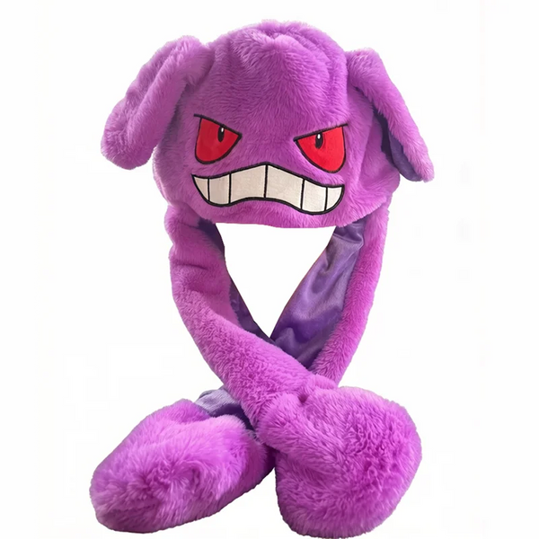 Pokémon Moving Ears Plush Hat – Cute Fluffy Pikachu, Gengar & Charmander Cosplay Hat for Kids & Adults