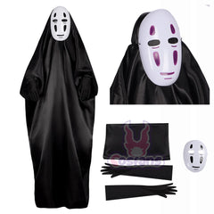 Spirited Away No-Face Cosplay Costume — with Mask & Gloves