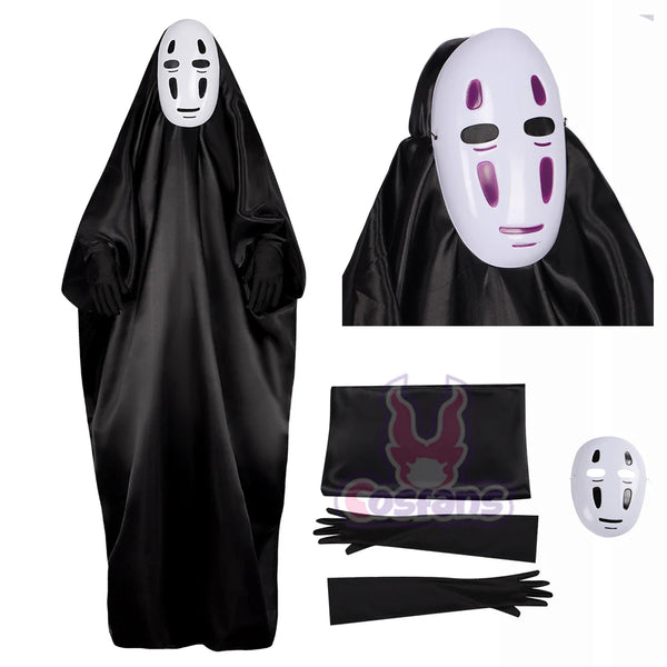 Spirited Away No-Face Cosplay Costume — with Mask & Gloves