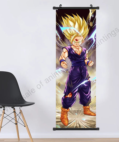 Dragon Ball Z Hanging Canvas Scroll – Goku, Vegeta & Frieza Anime Wall Art