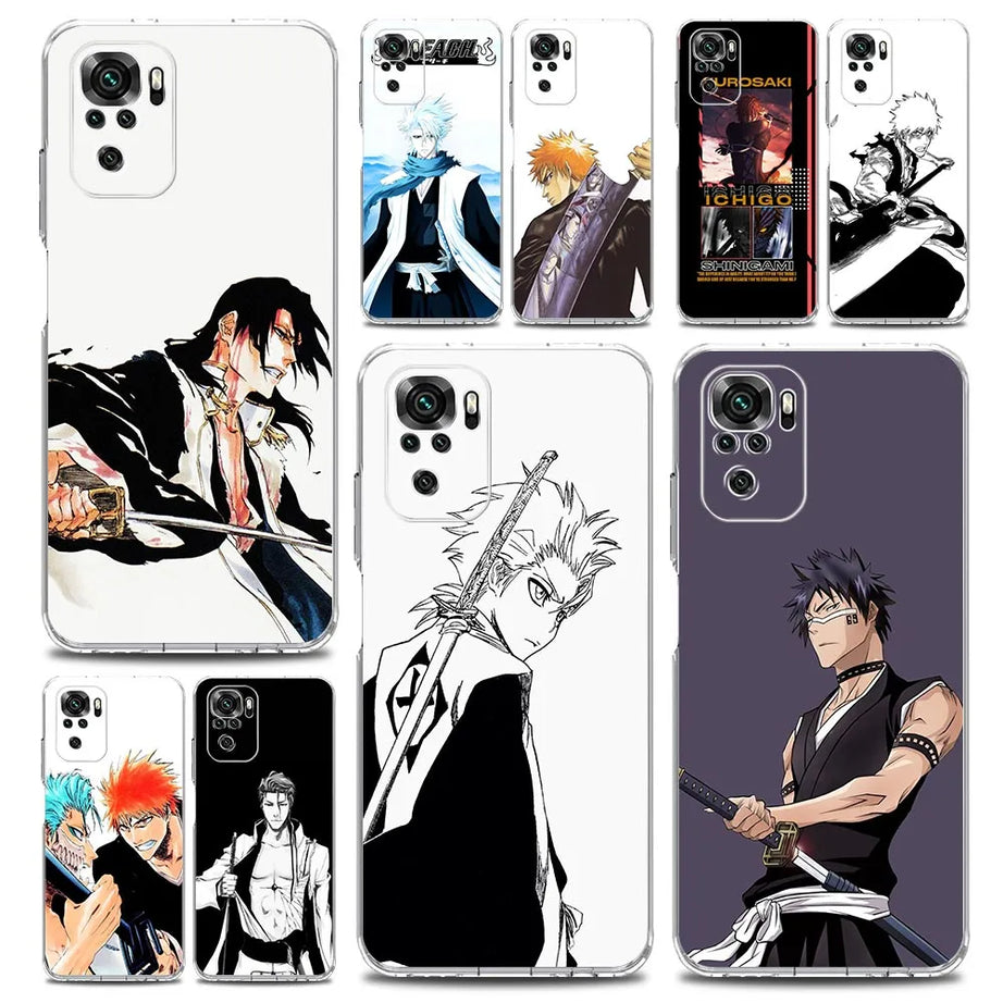 Anime Bleach Kurosaki Ichigo Clear Phone Case for Xiaomi Redmi Note 12 5G 9S 9 8 10 11 Pro+ 9T 8T 10C 9C 9A 7 Pro TPU Back Cover
