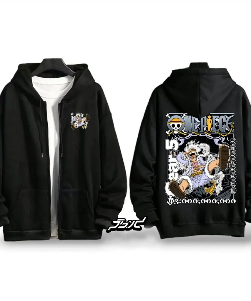 Autumn Winter One Piece Luffy Anime Hooded Jacket Men Women Zip Up Sweatshirt oversized Casual Streetwear Cosplay Graphic Hoodie