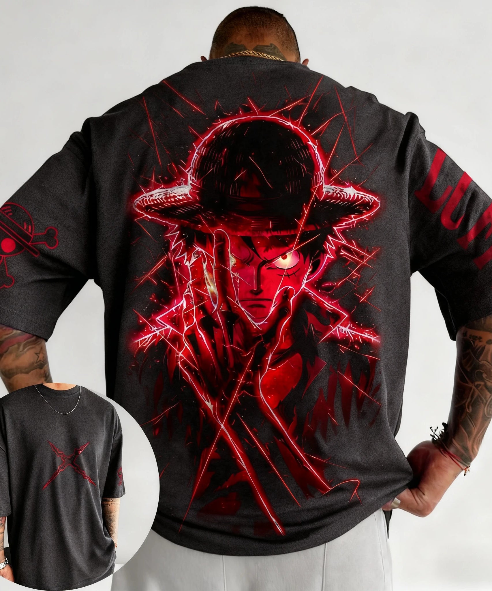 One Piece Luffy Anime Joint T-shirt Street Summer New Men's Harajuku Loose Casual Children's Parent Child Clothing Top