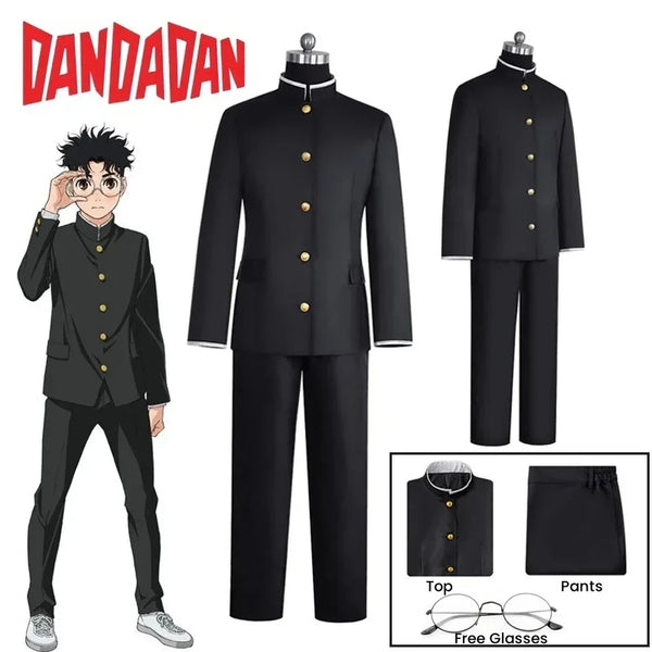 Dandadan Okarun (Ken Takakura) Cosplay Costume — Gakuran Uniform & Wig