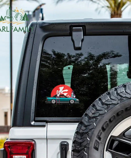 EARLFAMILY 13cm For ILLEGALSTREET X ANIME Window Fine Decal Sunscreen Car Sticker Anime Car Accessories Decoration