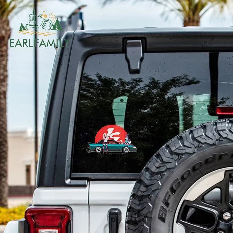 EARLFAMILY 13cm For ILLEGALSTREET X ANIME Window Fine Decal Sunscreen Car Sticker Anime Car Accessories Decoration