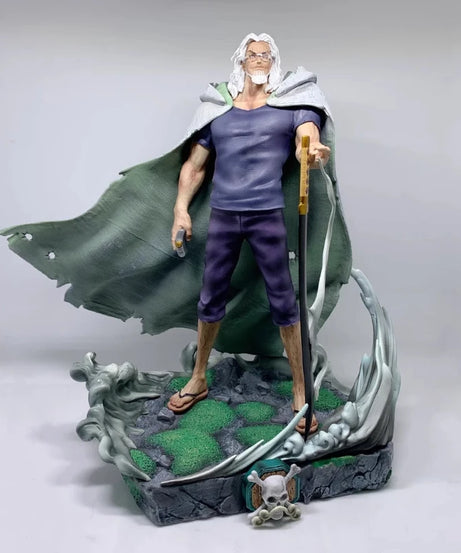 One Piece 32cm Silvers Rayleigh Action Figures Model Kit Anime Peripheral GK Toy Statue Holding Sword Desktop Ornament Boy Gift