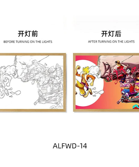 Sun God Nika Luffy Light-Up Frame – One Piece LED Desktop Decor