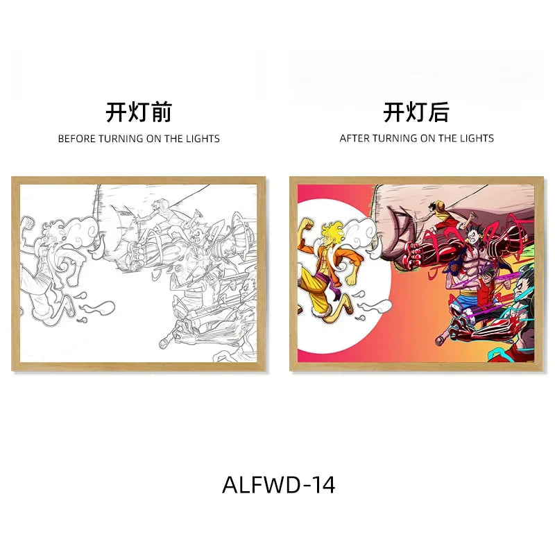 Sun God Nika Luffy Light-Up Frame – One Piece LED Desktop Decor