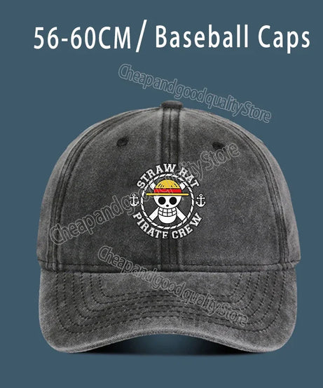 One Piece Luffy  Women Men Baseball Cap Cartoon Anime Figure Print Hat Boy Girl Breathable Kid Hat HipHop Boy NetCap Gift
