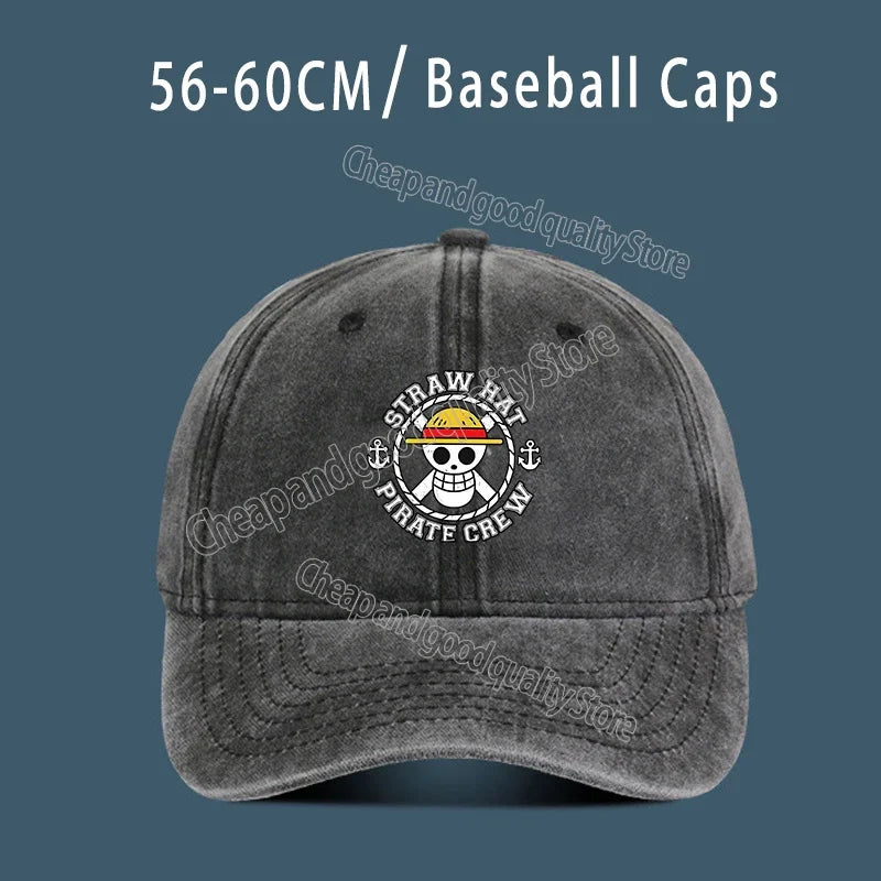 One Piece Luffy  Women Men Baseball Cap Cartoon Anime Figure Print Hat Boy Girl Breathable Kid Hat HipHop Boy NetCap Gift