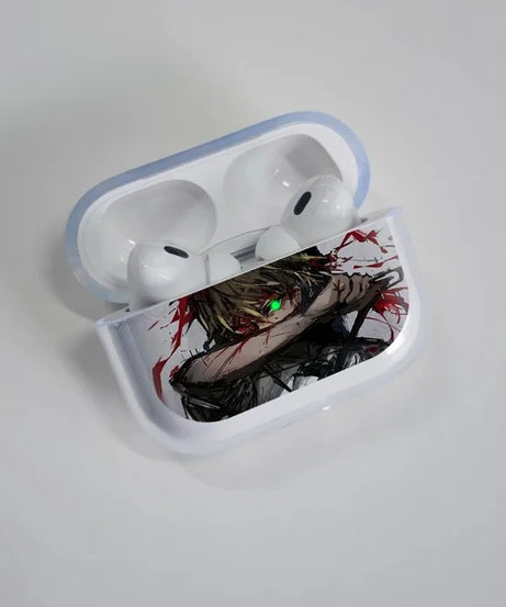 New For AirPods 4 Case Anime Soft Silicone Cover For AirPods 3 1 Pro2 Chainsaw Man power and meowy Earphone Charging Box