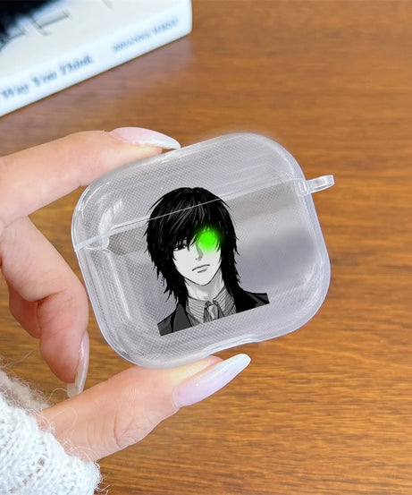 Anime Mikami Teru Death Note Case Soft silicone TPU Case For AirPods 4 Pro 1 2 3 Clear Transparent Bluetooth Earphone Case