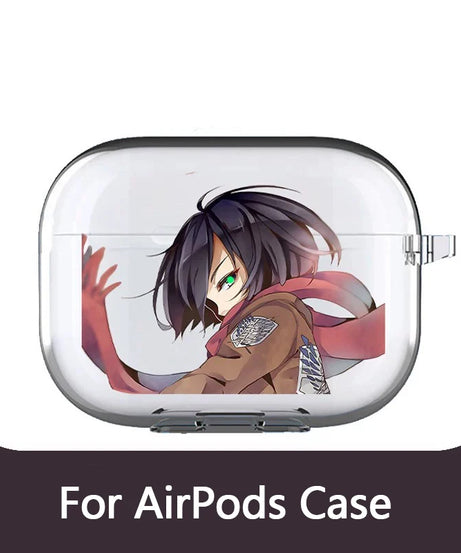 Anime New Attack on Titan Mikasa.Ackerman Earphone Case For Airpods Pro 3 2025 Soft Clear Cover For Airpods 4 Shockproof Case