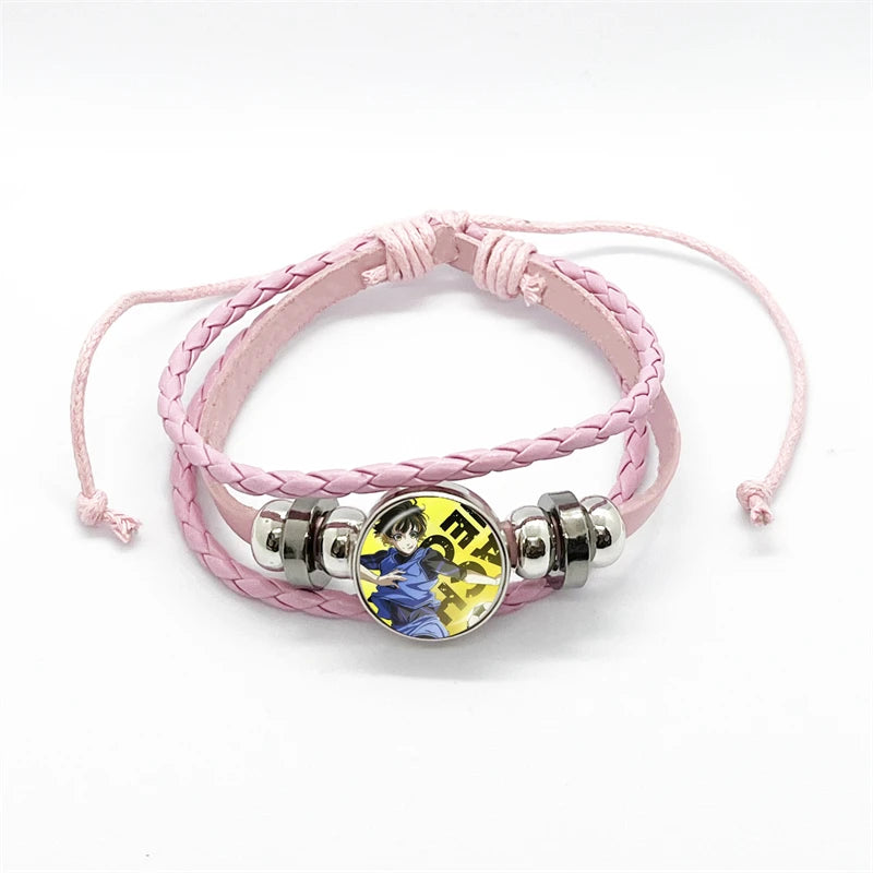 Anime Blue Lock Isagi Yoichi Chigiri Bachira Leather Bracelet Cosplay Unisex Adjustable Punk Wristband Jewelry Props