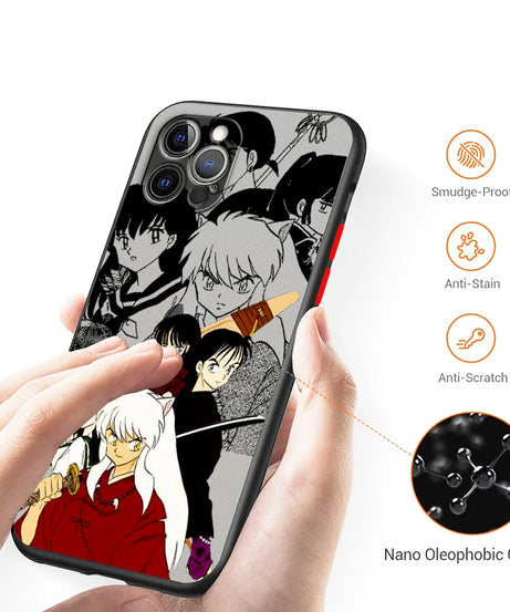 Inuyasha Anime Movie Comic Frosted Translucent For Apple iPhone 16 15 14 13 12 11 XS XR X Pro Max Plus Mini Cover Phone Case